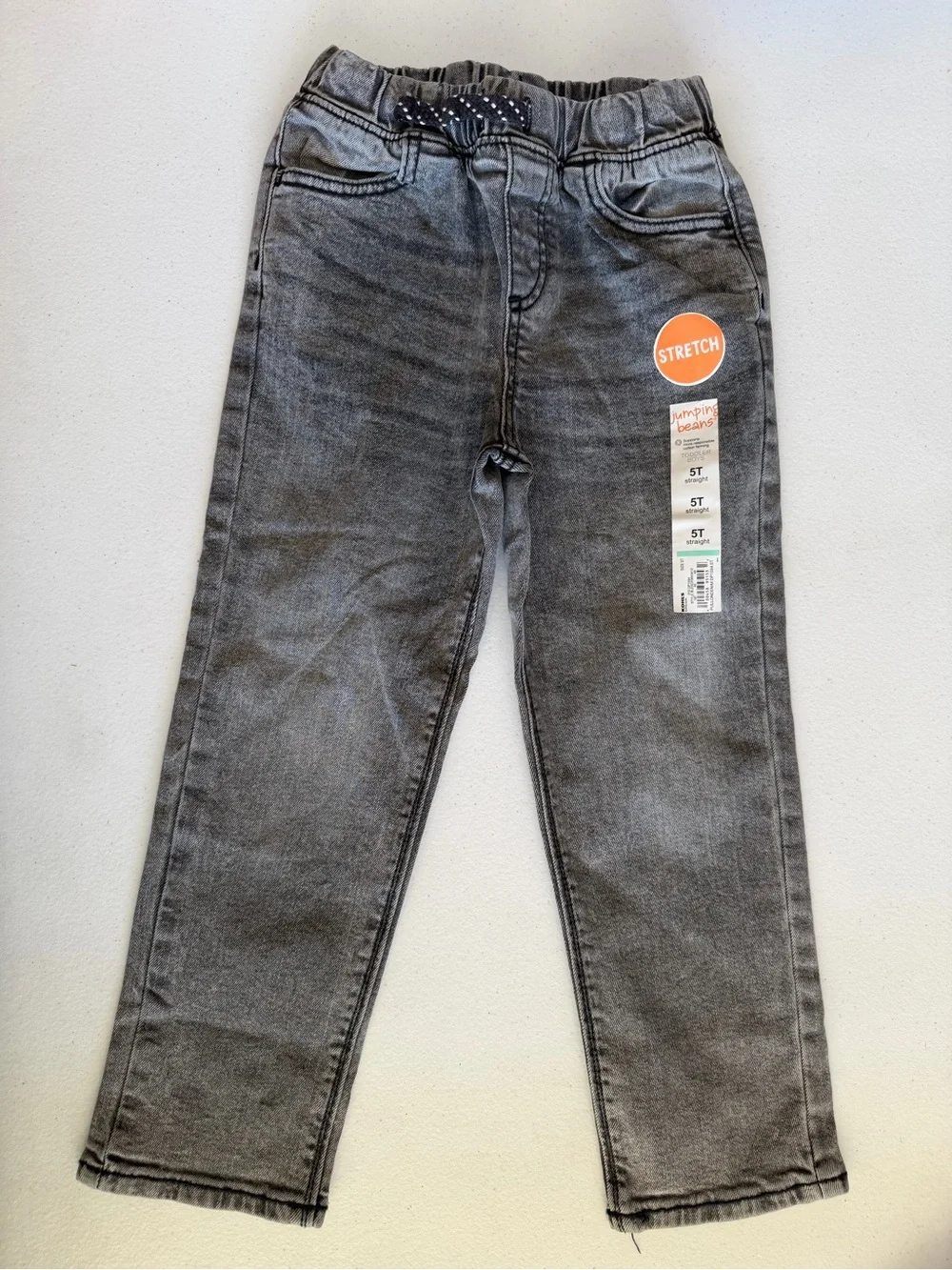 Jumping‎ Beans Toddler Boys' 5T Stretch Denim Black Stone Wash Jeans NWT NEW